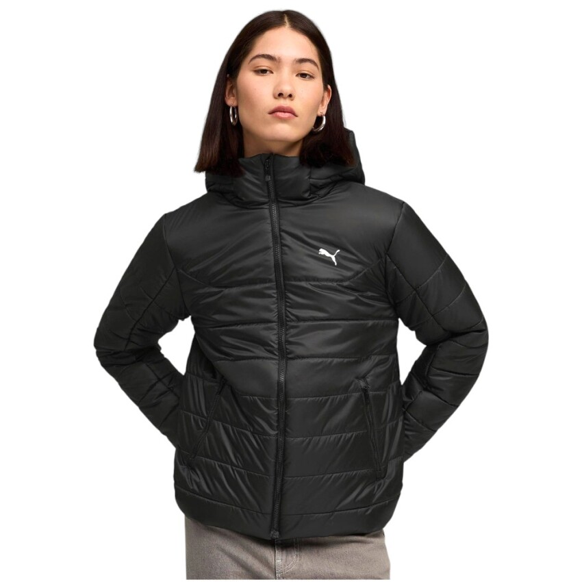 Puma Essentials Hooded Padded Jacket Kadın Siyah Mont - 1