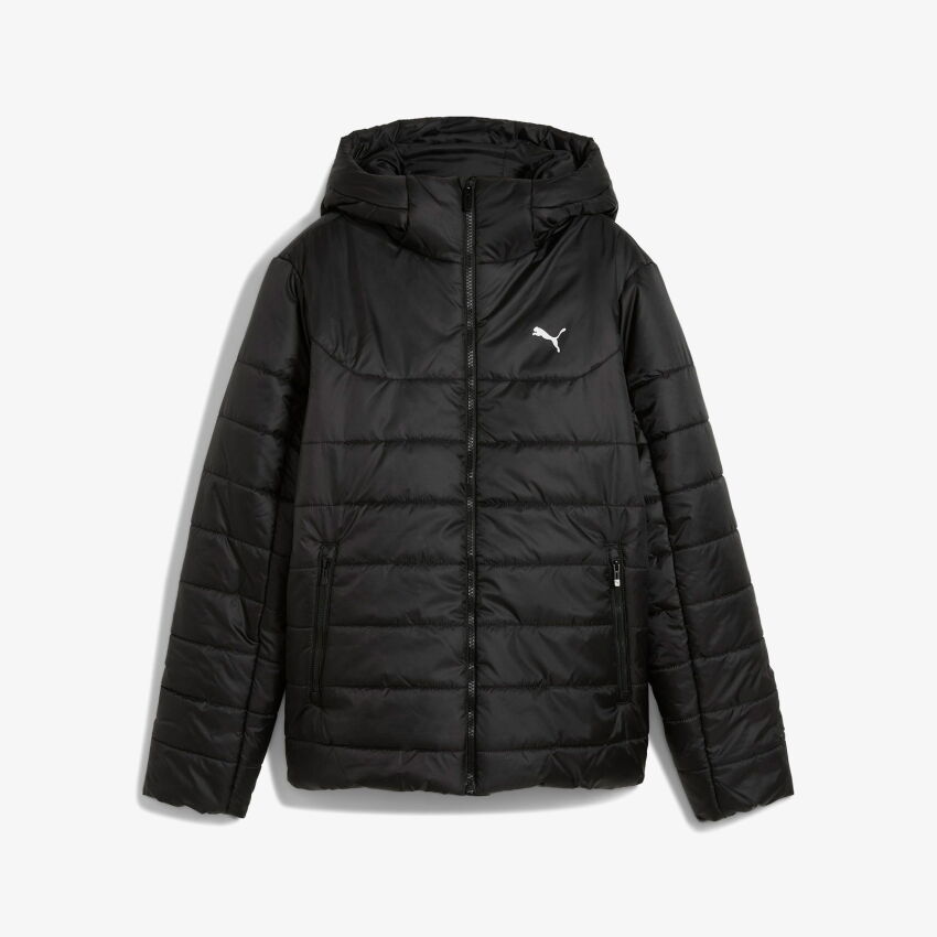 Puma Essentials Hooded Padded Jacket Kadın Siyah Mont - 4