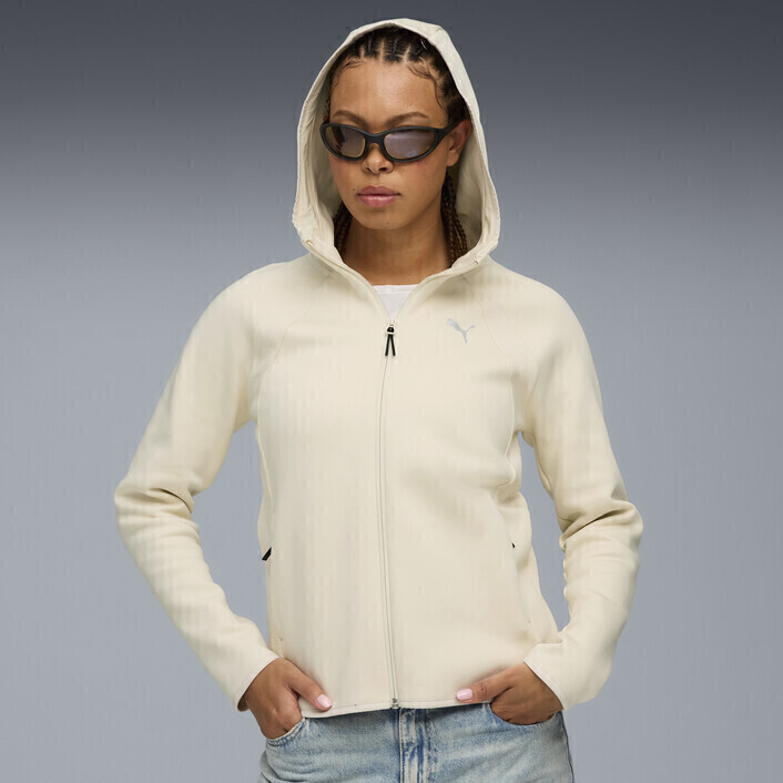 Puma Evostripe Full-Zip Hoodie Bej Kadın Sweatshirt - 1