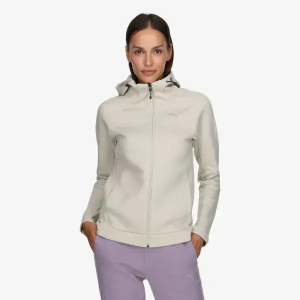 Puma EVOSTRIPE Full-Zip Hoodie Bej Kadın Sweatshirt - Puma