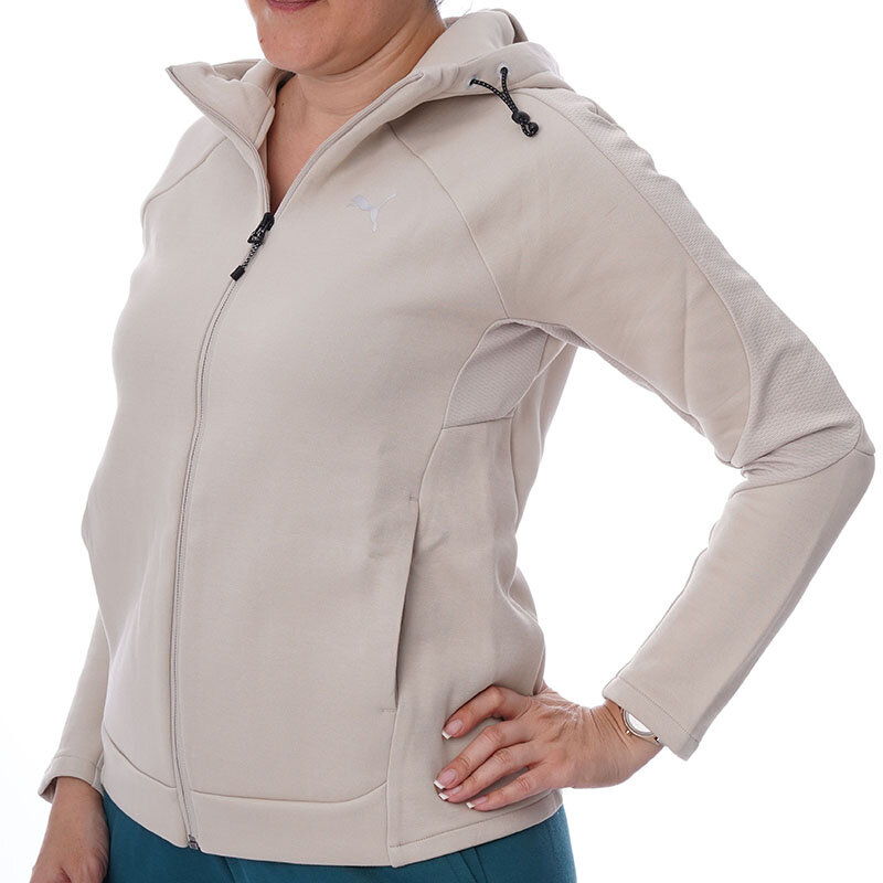 Puma EVOSTRIPE Full-Zip Hoodie Bej Kadın Sweatshirt - 1