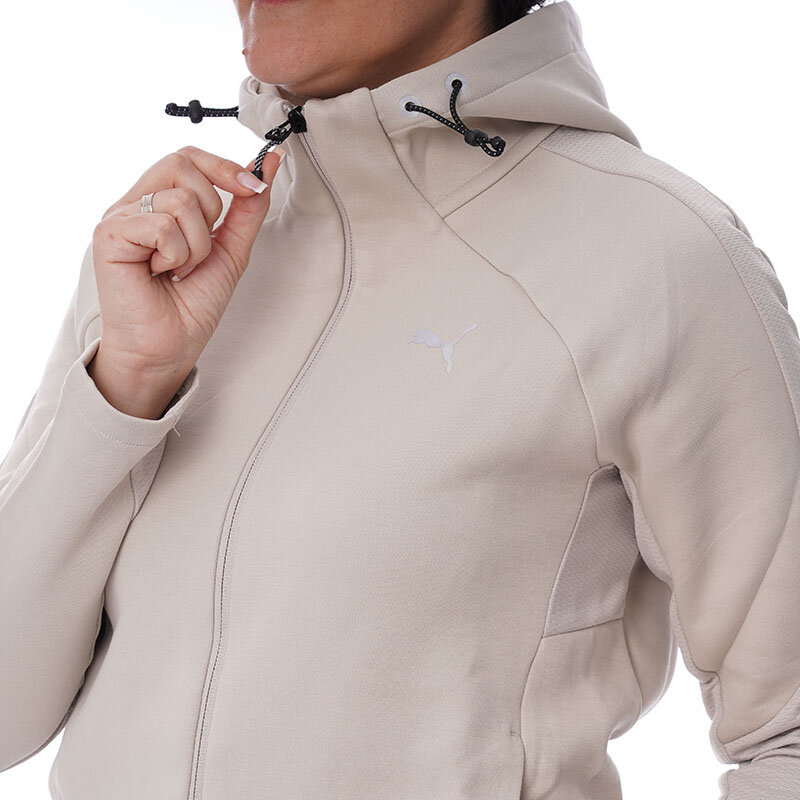 Puma EVOSTRIPE Full-Zip Hoodie Bej Kadın Sweatshirt - 3