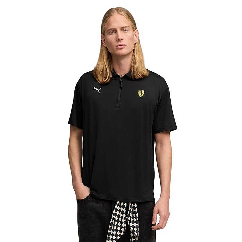 Puma Ferrari Cloudspun Siyah Erkek Polo Tshirt - 1