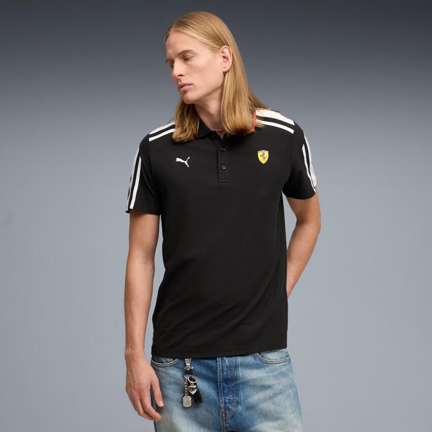 Puma Ferrari MT7 Polo Siyah Erkek Polo Tshirt - 3