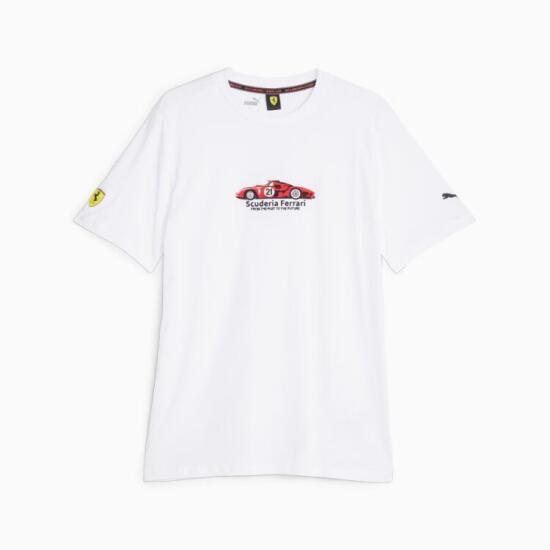 Puma Ferrari Race Graphic Tee 1 BEYAZ Erkek Tshirt - 6