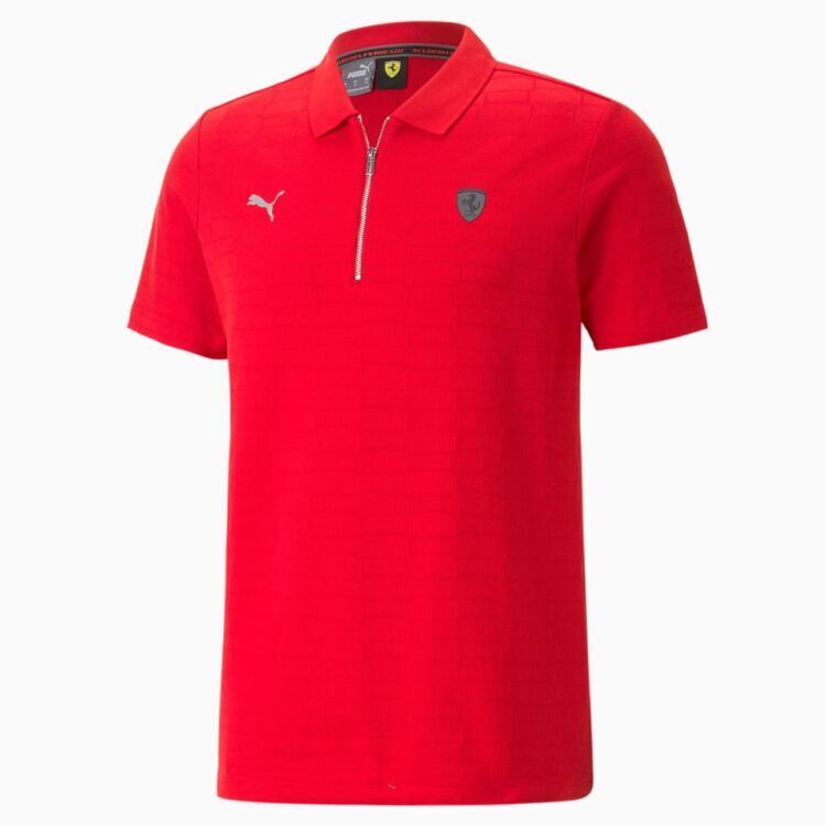 Puma Ferrari Style Jacquard Polo KIRMIZI Erkek Polo Tshirt - 5