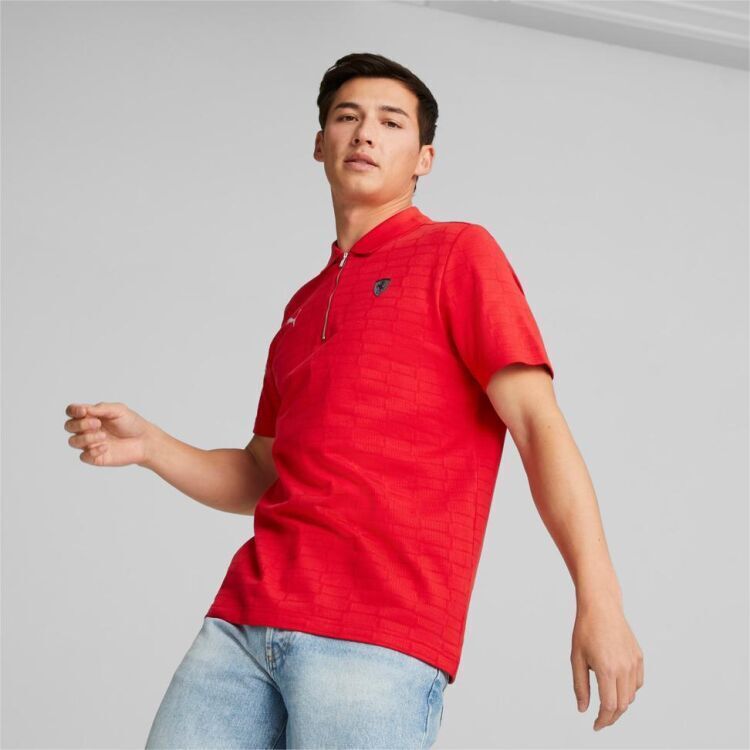 Puma Ferrari Style Jacquard Polo KIRMIZI Erkek Polo Tshirt - 2