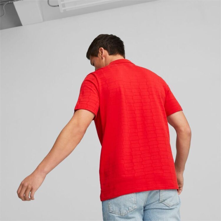 Puma Ferrari Style Jacquard Polo KIRMIZI Erkek Polo Tshirt - 3