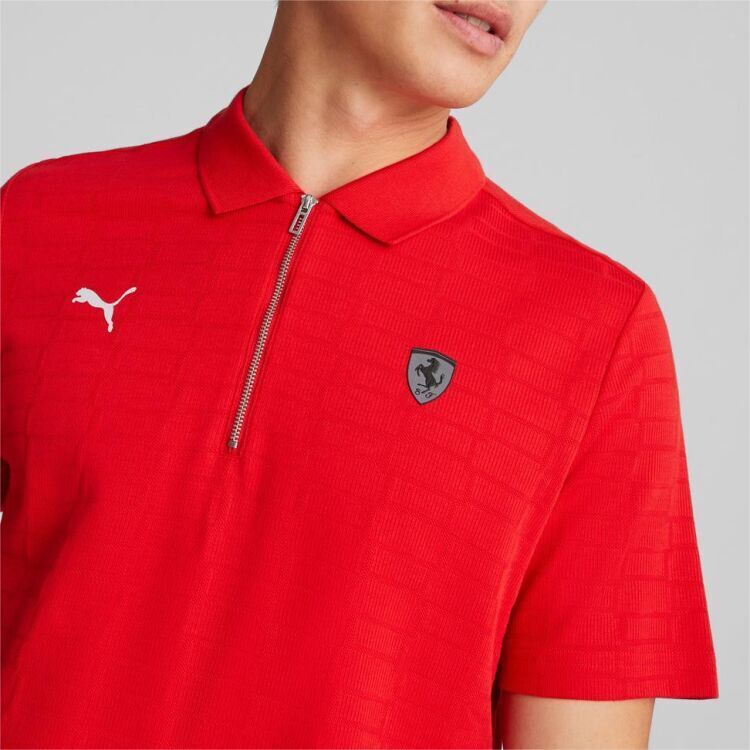 Puma Ferrari Style Jacquard Polo KIRMIZI Erkek Polo Tshirt - 1
