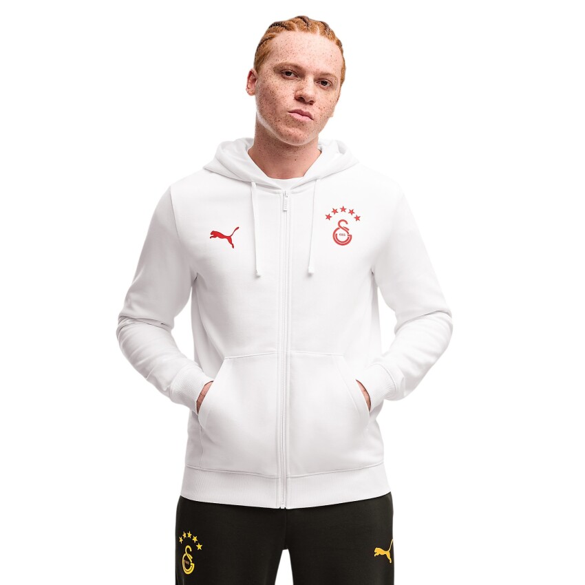Puma Galatasaray FtblESSENTIALS Beyaz Erkek Sweatshirt - 1