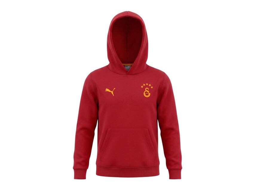 Puma Galatasaray FtblESSENTIALS Sarı-Kırmızı Çocuk Sweatshirt - 1