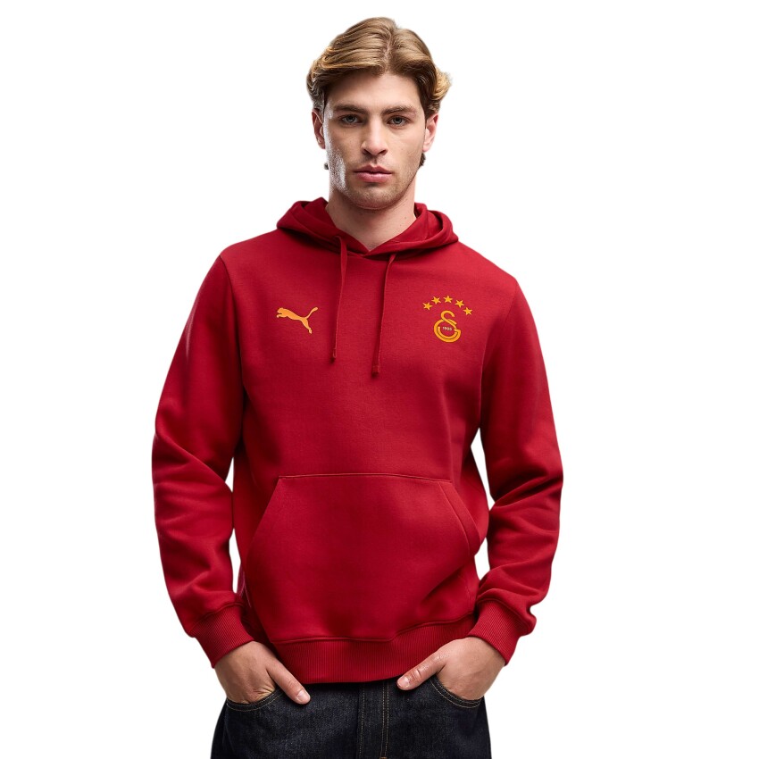 Puma Galatasaray FtblESSENTIALS Sarı-Kırmızı Erkek Sweatshirt - 1