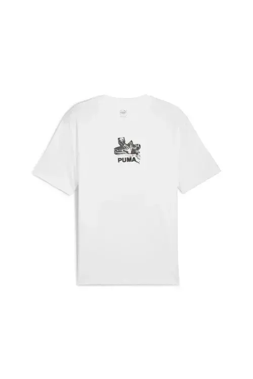 Puma GRAPHICS Bicycle Kick Tee BEYAZ Erkek Tshirt - 4