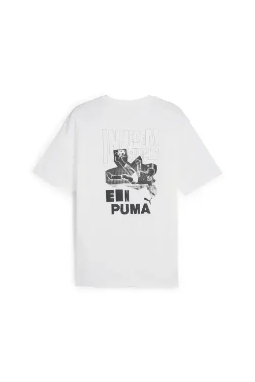 Puma GRAPHICS Bicycle Kick Tee BEYAZ Erkek Tshirt - 5