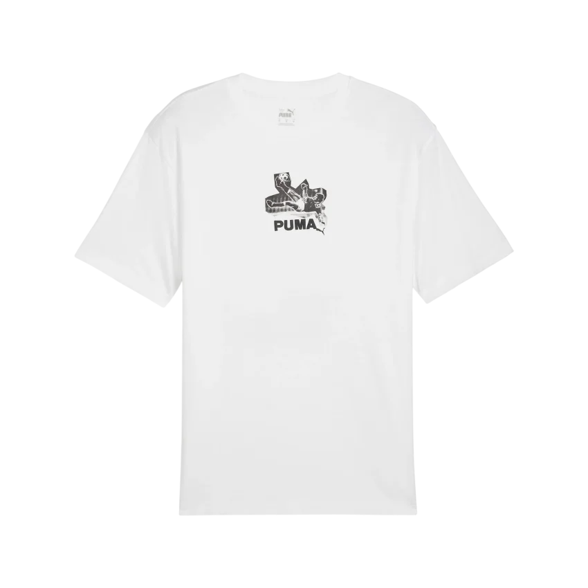Puma Graphics Bicycle Kick Tee Beyaz Erkek Tshirt - 4