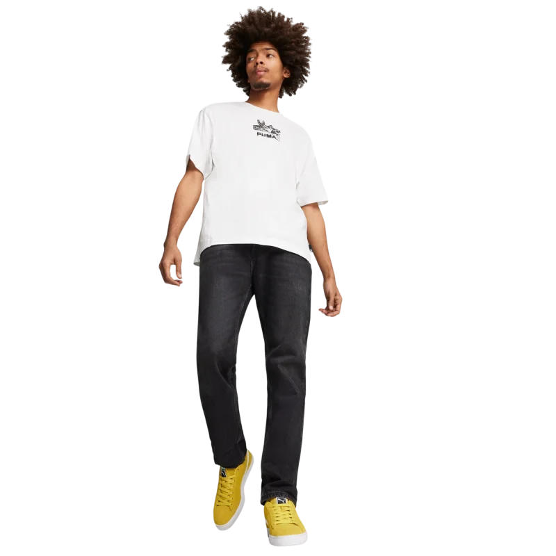 Puma Graphics Bicycle Kick Tee Beyaz Erkek Tshirt - 1