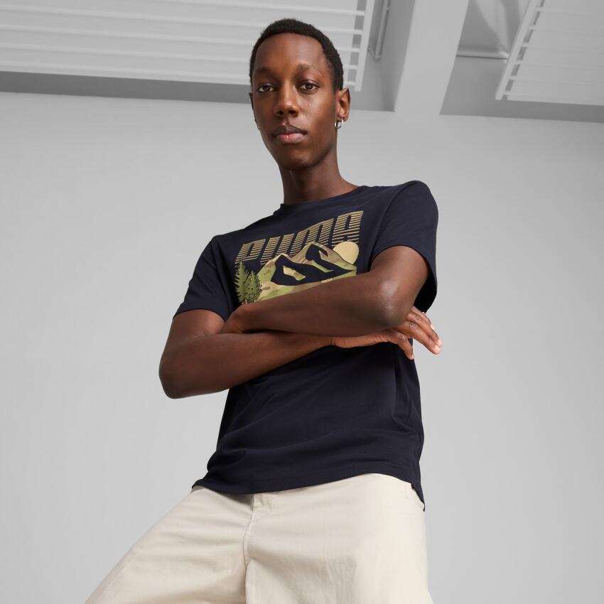 Puma Graphics Mountain Tee Erkek Tshirt - 1
