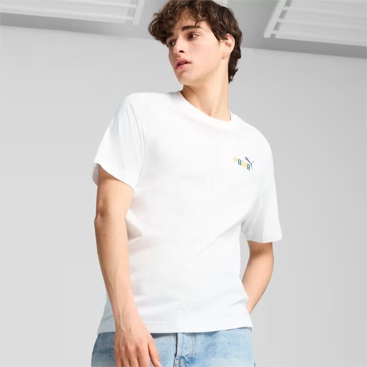 Puma GRAPHICS Sports Club Tee BEYAZ Erkek Tshirt - Puma