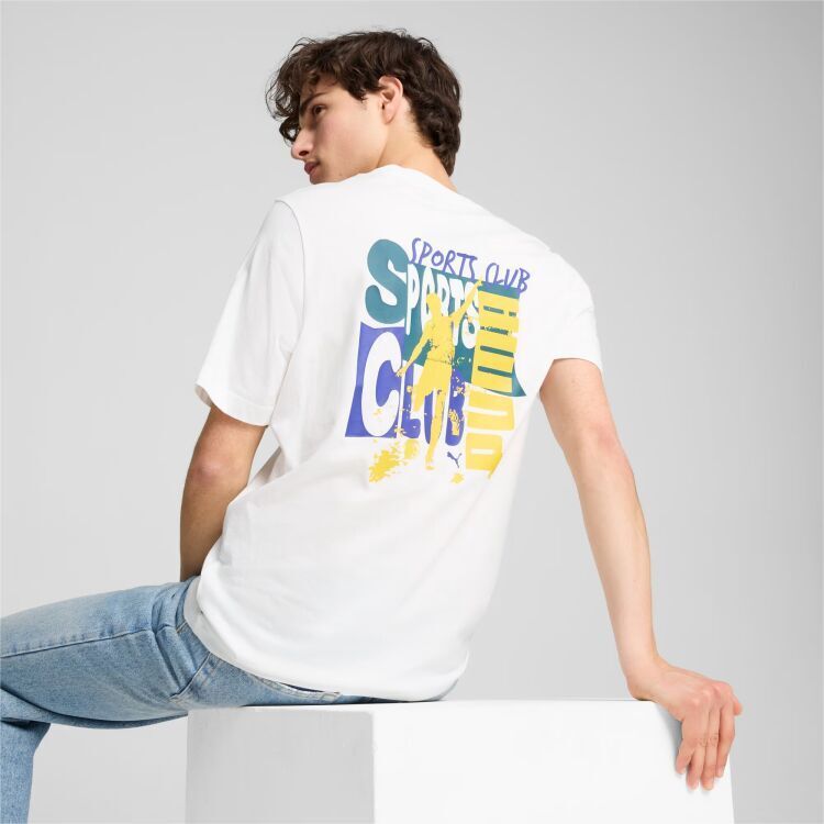 Puma GRAPHICS Sports Club Tee BEYAZ Erkek Tshirt - Puma (1)
