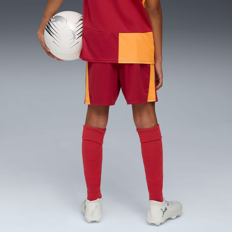 Puma GSK Shorts Rep Jr w/b w/oS Sarı-Kırmızı Çocuk Şort - 4