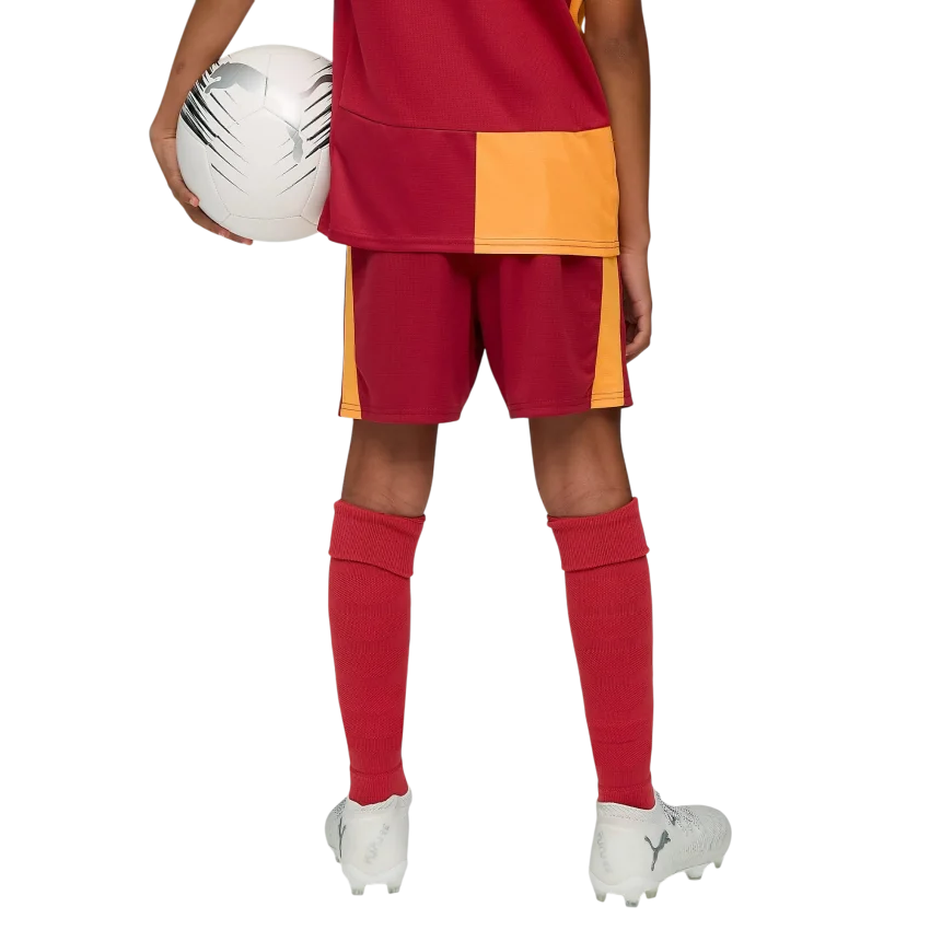 Puma GSK Shorts Rep Jr w/b w/oS Sarı-Kırmızı Çocuk Şort - 4