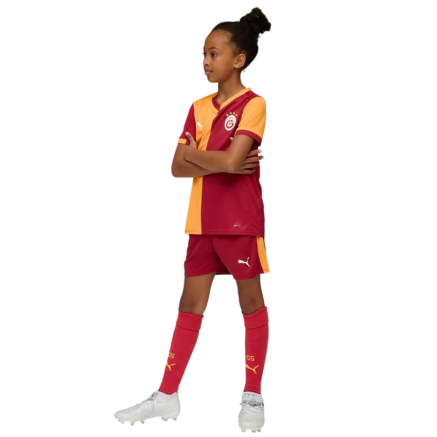 Puma GSK Shorts Rep Jr w/b w/oS Sarı-Kırmızı Çocuk Şort - 3