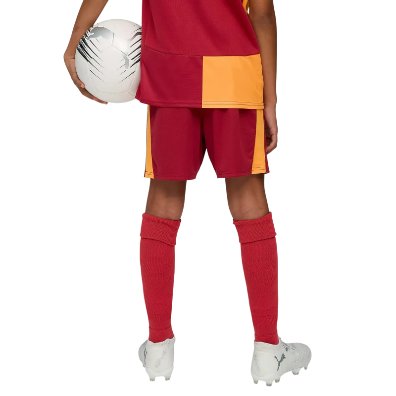 Puma GSK Shorts Rep Jr w/b w/oS Sarı-Kırmızı Çocuk Şort - 4