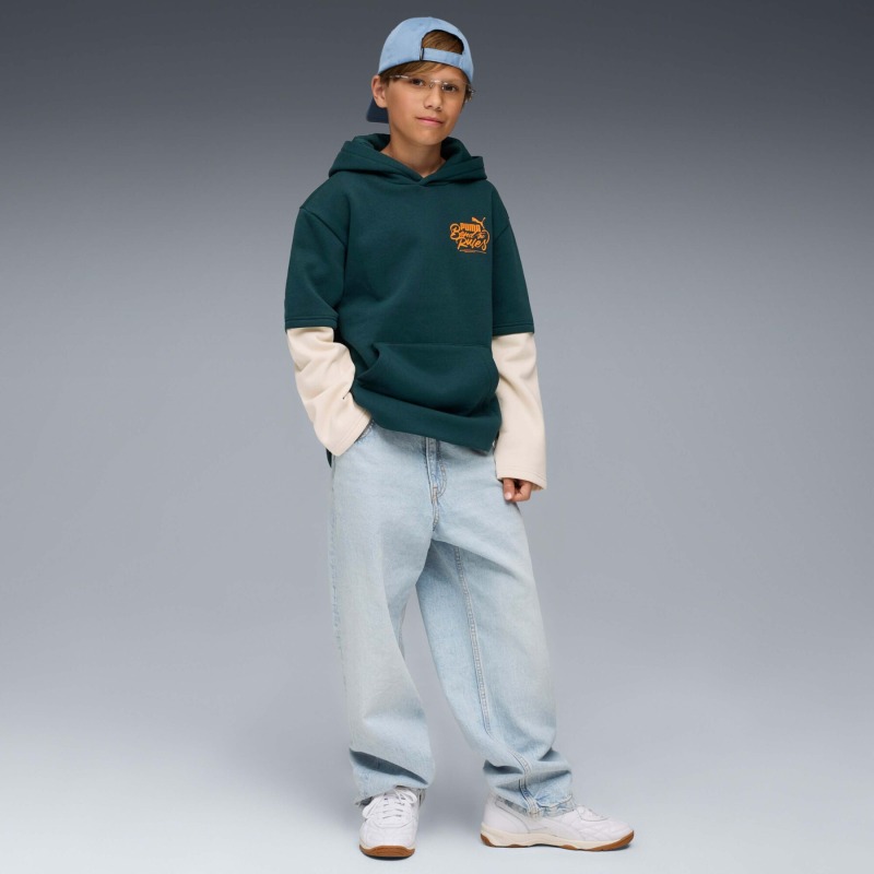 Puma MID90s Layered Yeşil Çocuk Sweatshirt - 2