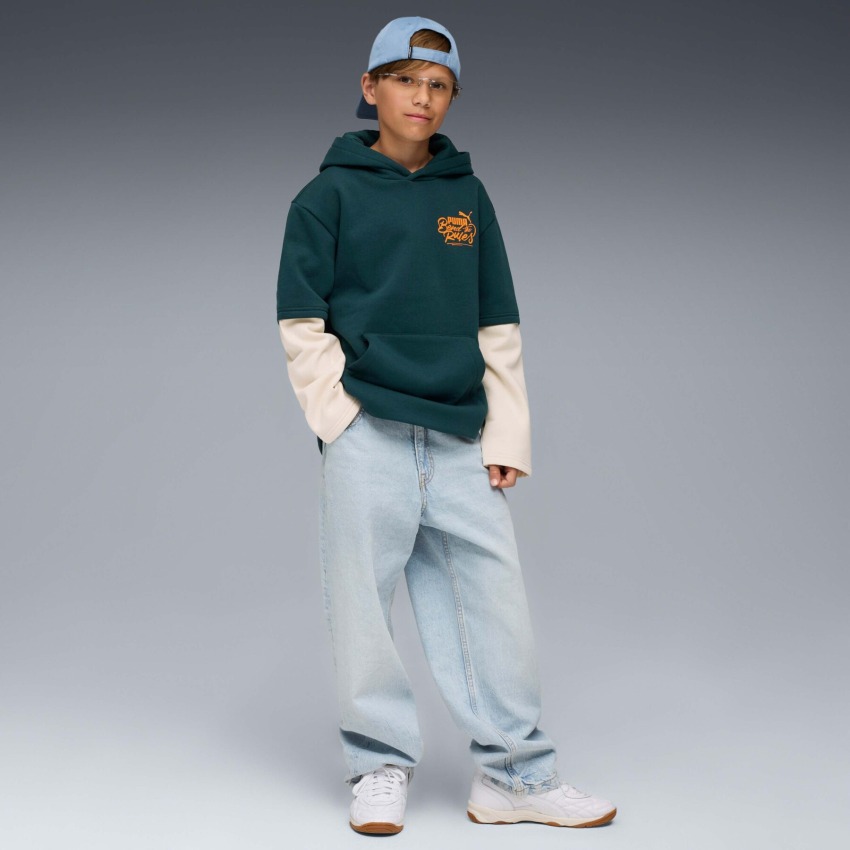 Puma MID90s Layered Yeşil Çocuk Sweatshirt - 2