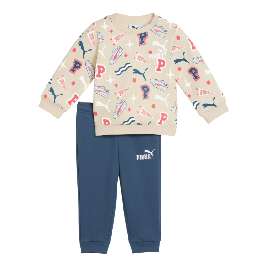 Puma Minicats Crew Set Bej Çocuk Eşofman Takımı - 1