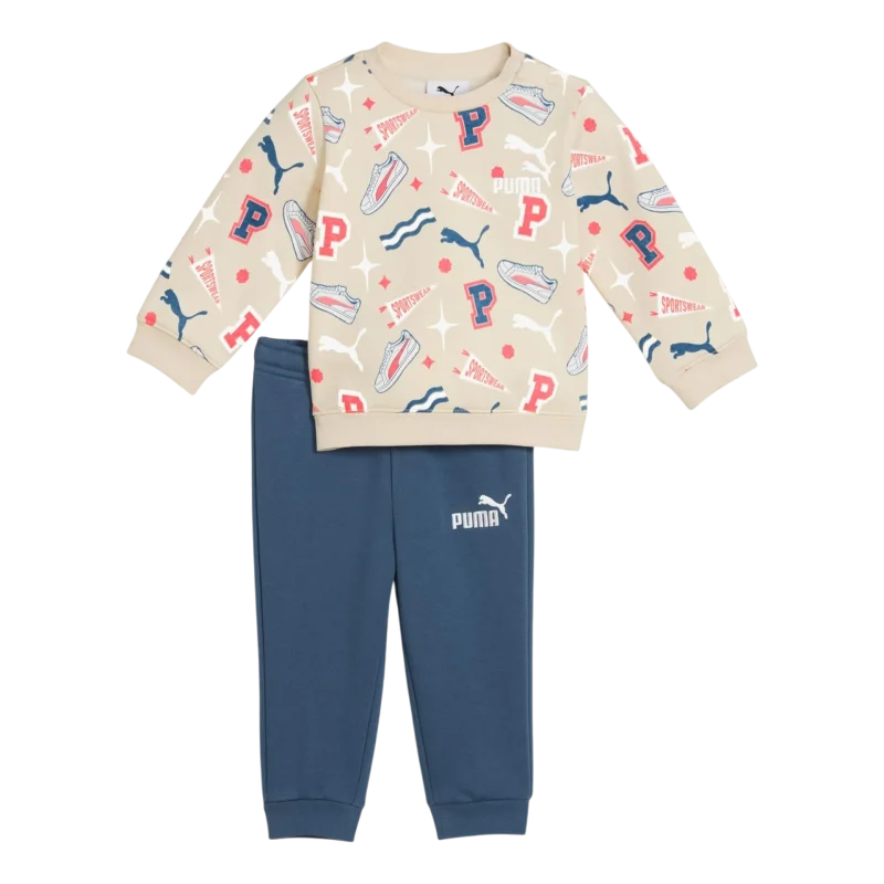 Puma Minicats Crew Set Bej Çocuk Eşofman Takımı - 1