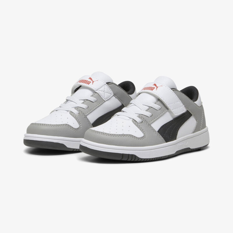 Puma Pm Rebound Layup Lo SL V PS Beyaz-Gri Çocuk Günlük Ayakkabı - 3