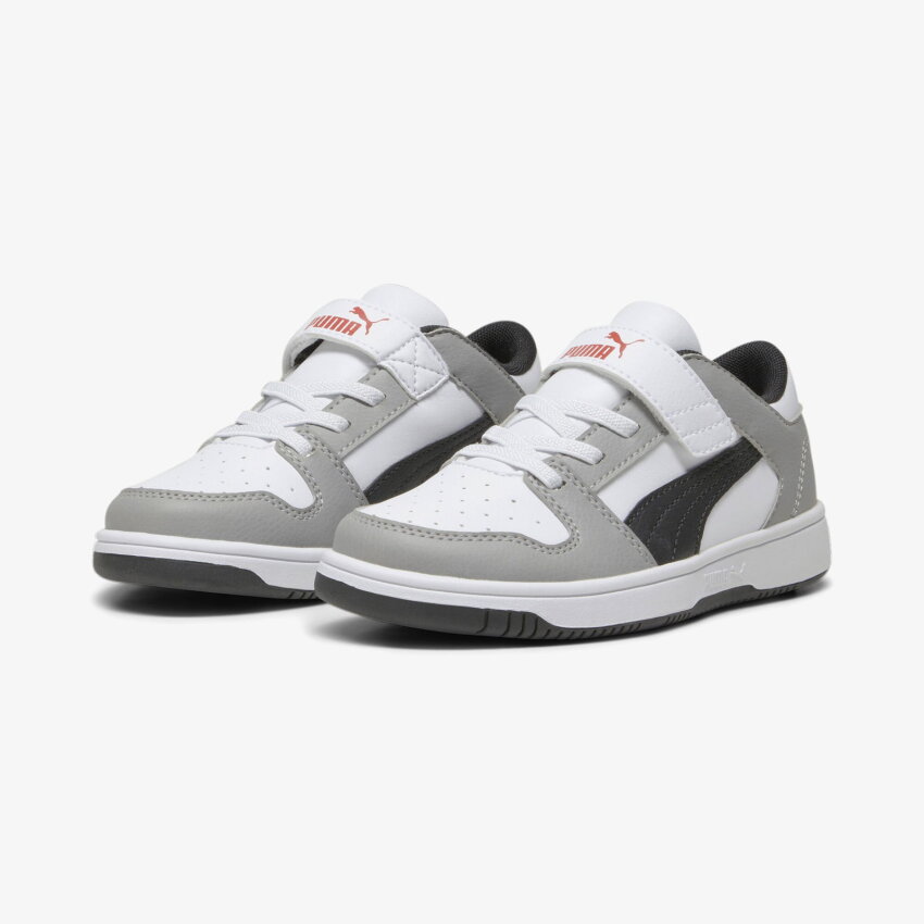 Puma Pm Rebound Layup Lo SL V PS Beyaz-Gri Çocuk Günlük Ayakkabı - 3