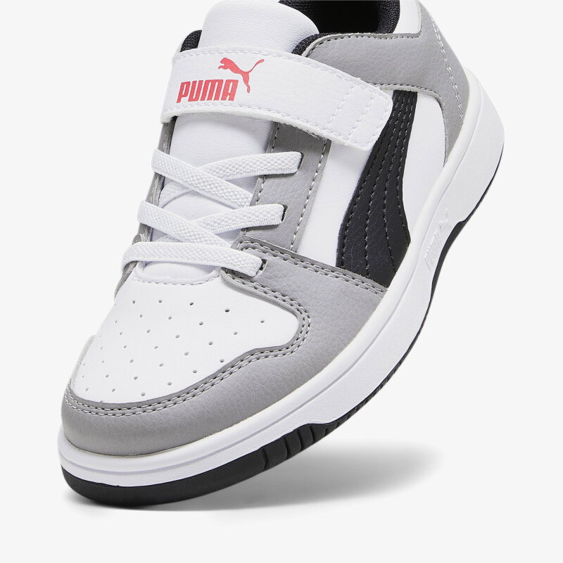 Puma Pm Rebound Layup Lo SL V PS Beyaz-Gri Çocuk Günlük Ayakkabı - 5