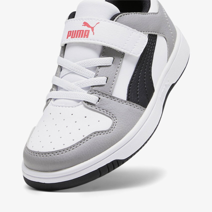 Puma Pm Rebound Layup Lo SL V PS Beyaz-Gri Çocuk Günlük Ayakkabı - 5
