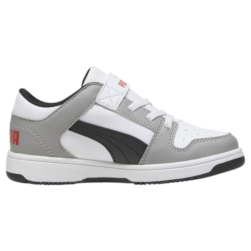 Puma Pm Rebound Layup Lo SL V PS Beyaz-Gri Çocuk Günlük Ayakkabı - 1
