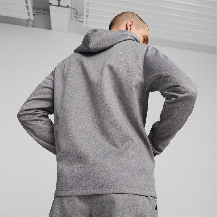 Puma Puma Fit Taped PWRFLEECE Hoodie Gri Erkek Eşofman Üstü - 3