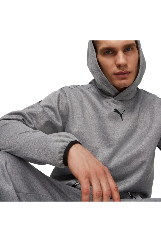 Puma Puma Fit Taped PWRFLEECE Hoodie Gri Erkek Eşofman Üstü - 1