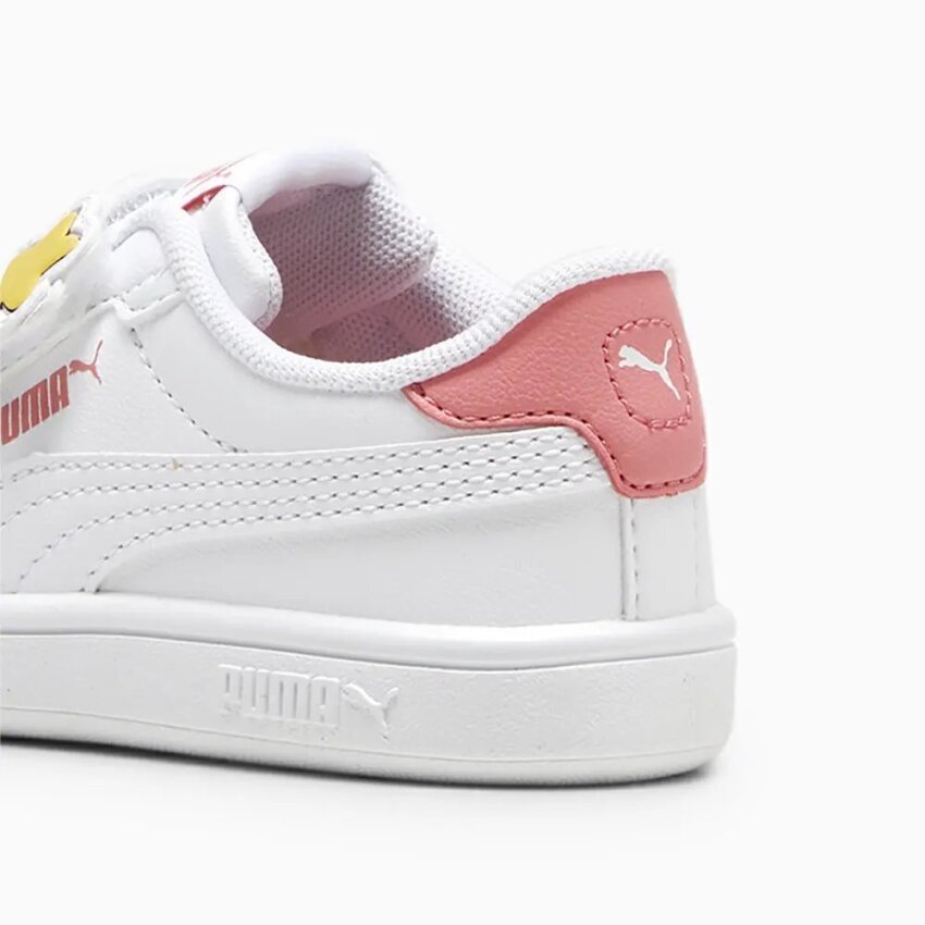 Puma Puma Smash 3.0 Badges V Inf Beyaz-Pembe Çocuk Günlük Ayakkabı - 3