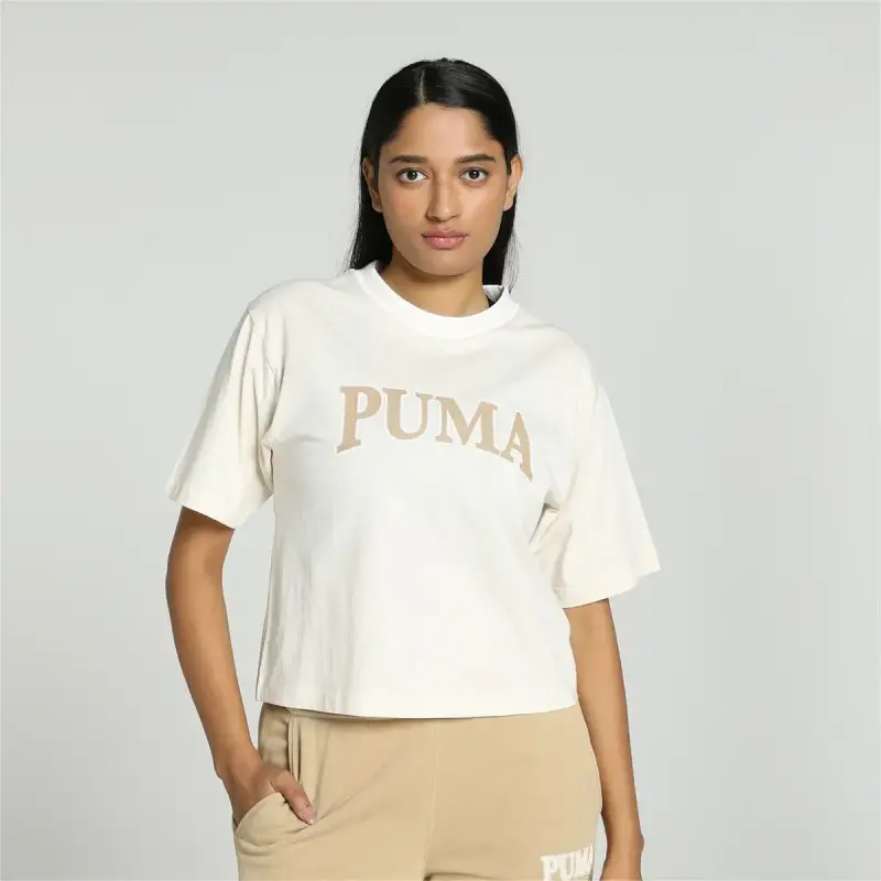 Puma PUMA SQUAD Graphic Tee Bej Kadın Tshirt - 3