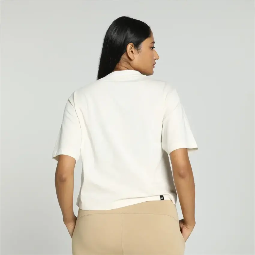 Puma PUMA SQUAD Graphic Tee Bej Kadın Tshirt - 4