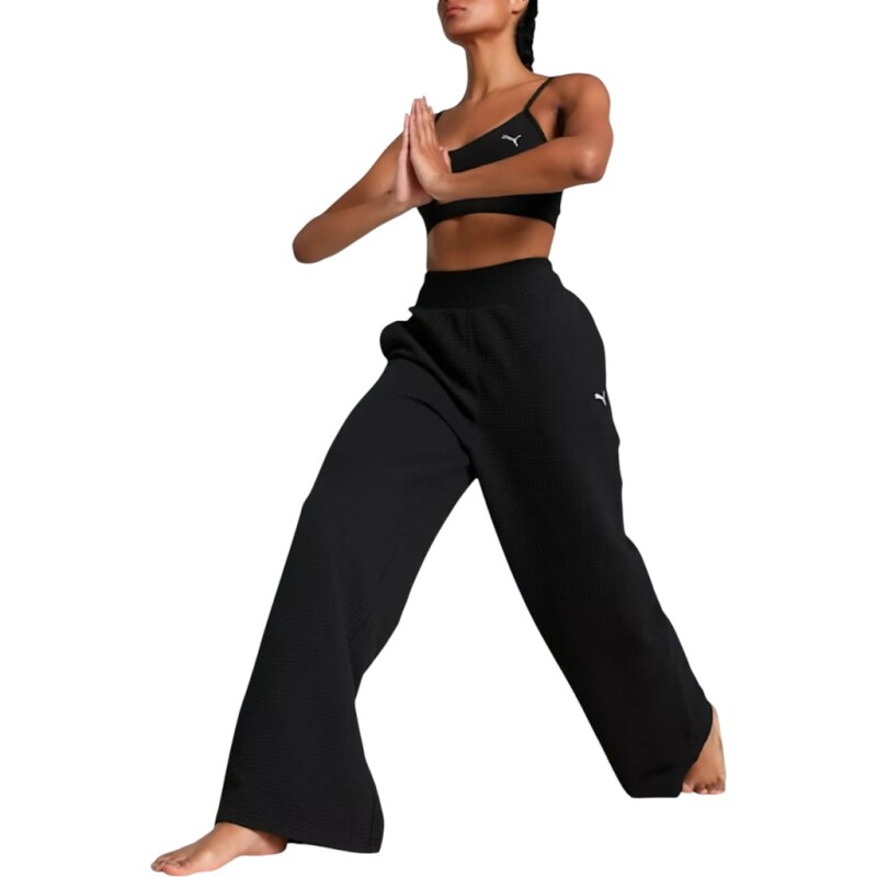 Puma Q4 Studio Textured HW Siyah Kadın Eşofman Altı - Puma