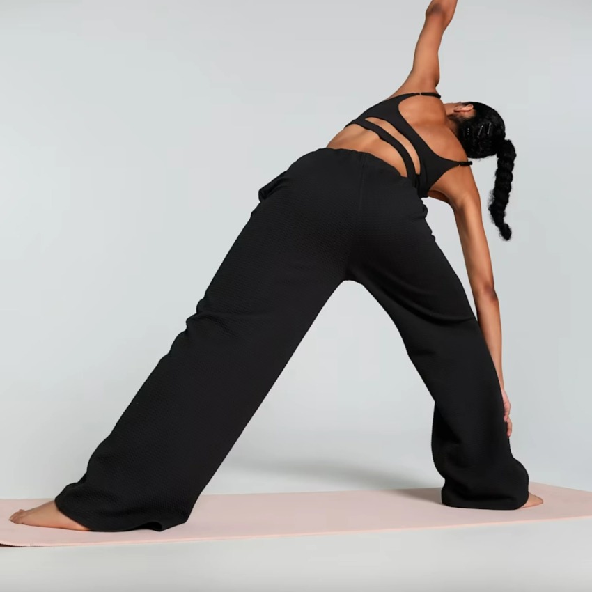 Puma Q4 Studio Textured HW Siyah Kadın Eşofman Altı - 4