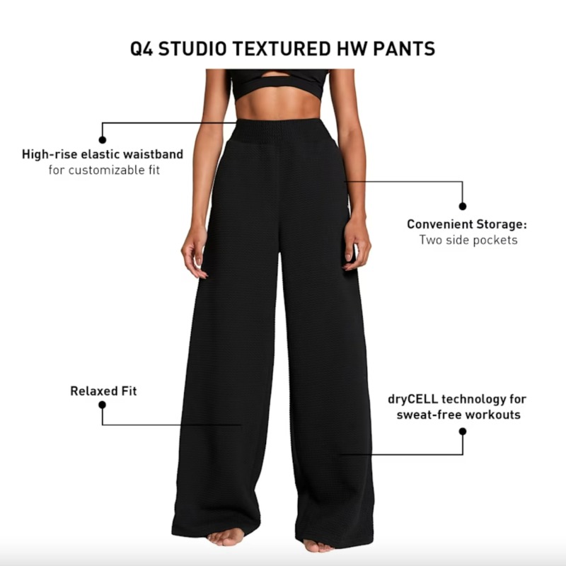 Puma Q4 Studio Textured HW Siyah Kadın Eşofman Altı - 7