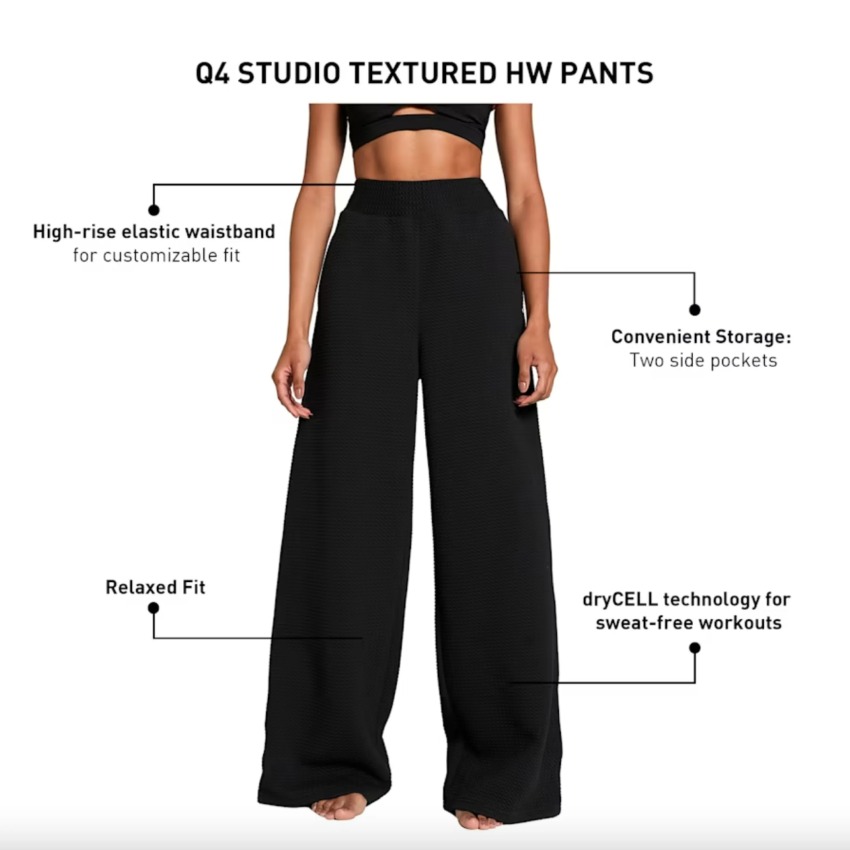 Puma Q4 Studio Textured HW Siyah Kadın Eşofman Altı - 7