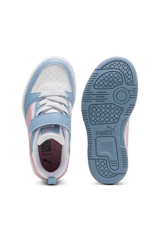 Puma Rebound V6 Beyaz-Pembe Çocuk Günlük Ayakkabı - 3