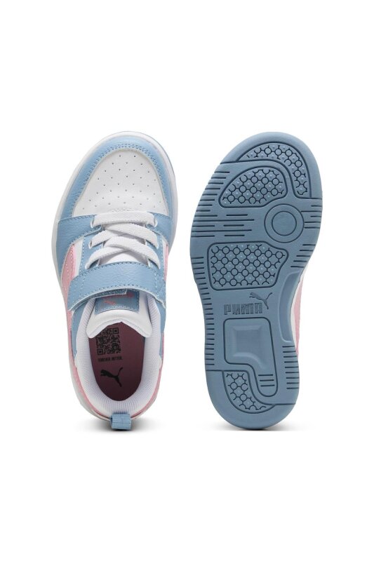 Puma Rebound V6 Beyaz-Pembe Çocuk Günlük Ayakkabı - 4