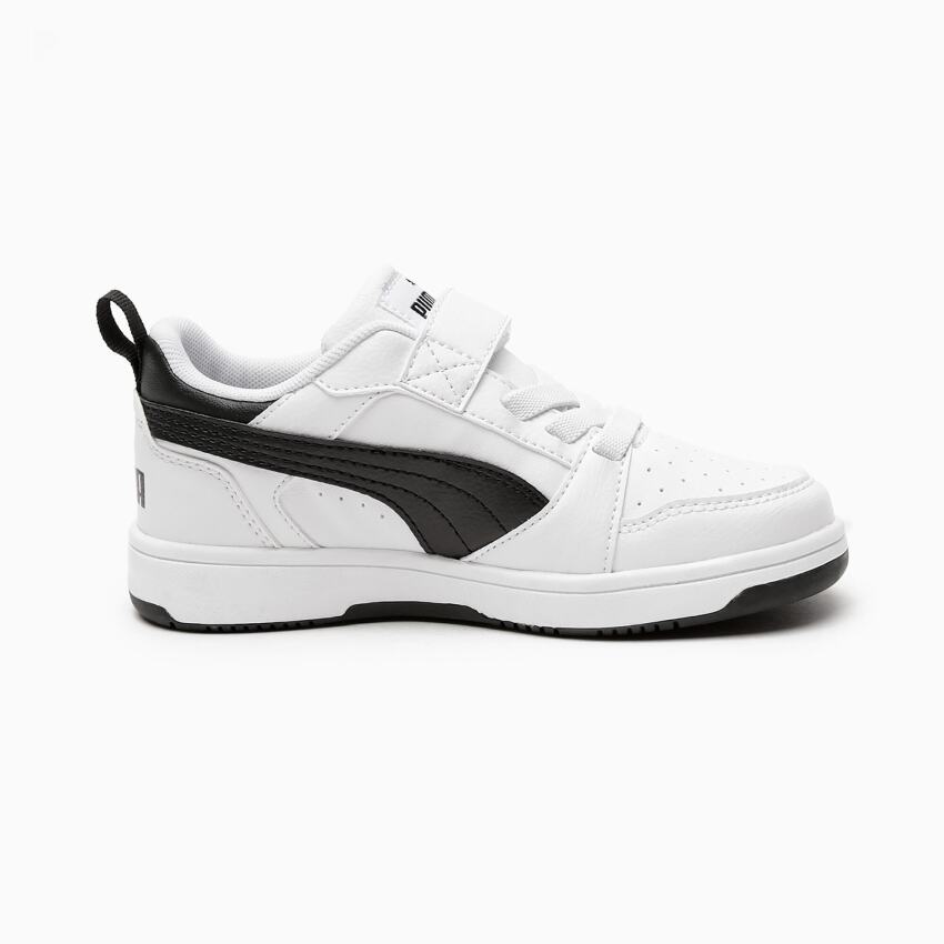 Puma Rebound V6 Beyaz-Siyah Çocuk Günlük Ayakkabı - 1