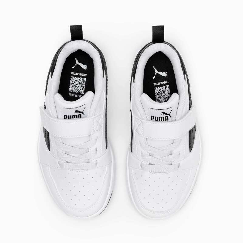 Puma Rebound V6 Beyaz-Siyah Çocuk Günlük Ayakkabı - 6