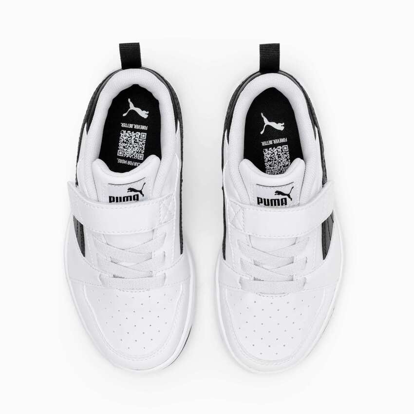 Puma Rebound V6 Beyaz-Siyah Çocuk Günlük Ayakkabı - 6